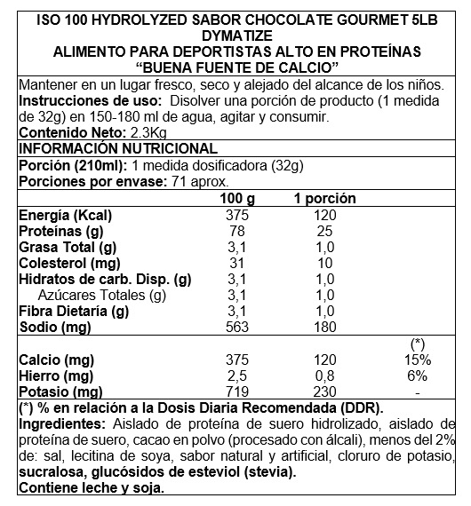 ISO 100 5 LBS PROTE+INA HIDROLIZADA - DYMATIZE