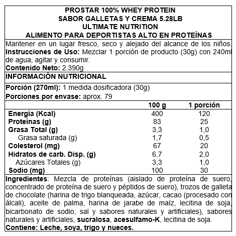 PROSTAR 100% WHEY PROTEIN 5LBS - ULTIMATE NUTRITION