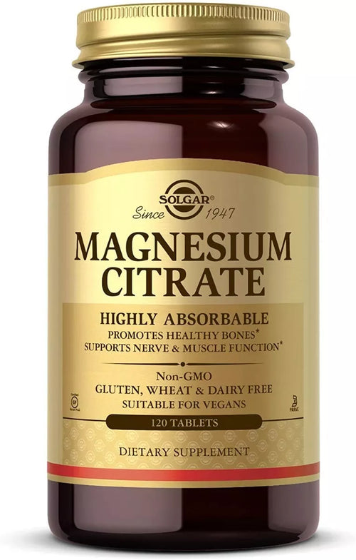 Citrato De Magnesio Magnesium Citrate 120 Tab Solgar Vegano