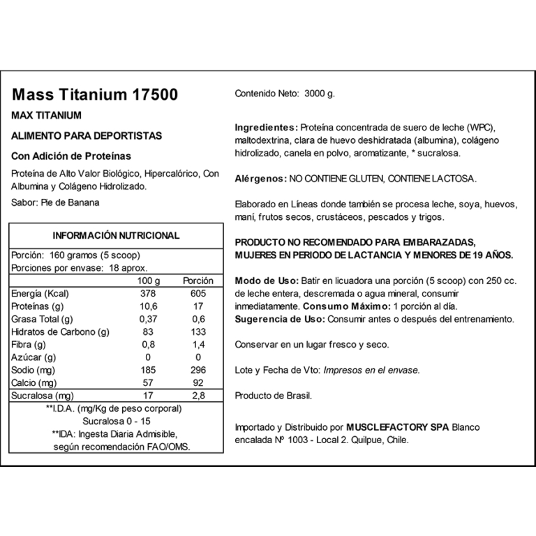 MASS TITANIUM 17500 - GANADOR DE PESO