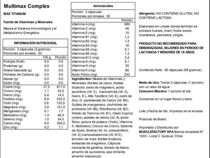Multimax Complex (90Caps) MAX TITANIUM