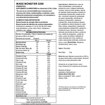 MASS MONSTER 3200 3KG - PROBIOTICA